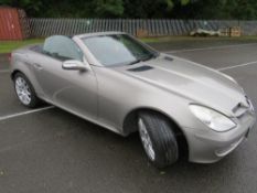 A 3L petrol convertible silver 2006 Mercedes SLK 'CV06 VUB', log book, one key, currently SORN,