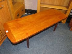 A mid-century teak coffee table