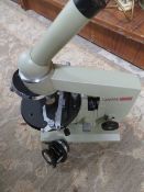 A USSR microscope in original wooden case