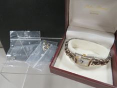 A ladies Dolce Vita wristwatch by Longines mother of pearl dial set with diamonds 18ct and steel