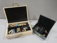 Two boxes of costume jewellery