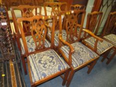 A set of eight antique mahogany dining chairs in the Sheraton style