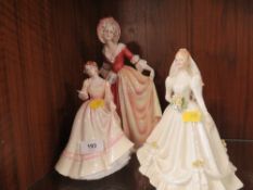 Three Royal Doulton figurines plus another (4)