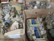 Three trays of Lilliput lane and David Winter cottages A/F