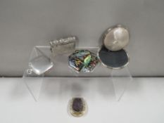 A small quantity of hallmarked silver and collectables to include a silver vesta, a brass vesta in