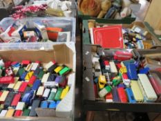 Four trays of toy cars to include boxed examples