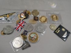 Enamel badges, medals and coins