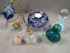 A small selection of glassware to include Caithness style example