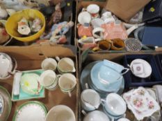 Four trays of assorted ceramics to include Aynsley cup and saucer, Royal Albert Minton etc
