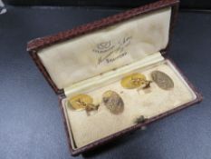 A pair of hallmarked 9 carat gold cufflinks approx. weight 5.8g