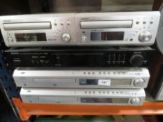 Five Denon audio visual equipment to include an AM/FM stereo tuner Tu-260L II, Two MP3 DVD players a
