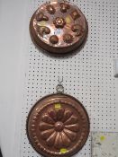 Two antique copper moulds