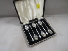 A cased set of six silver hallmarked spoons