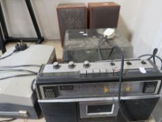 A selection of audio visual equipment to include a Marconiphone stereo unit turntable A/F