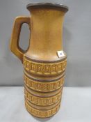 A large West German ornamental studio pottery jug