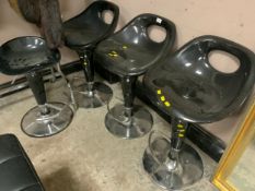 Four assorted adjustable stools
