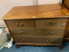 A 19th century mahogany four drawer chest W 111 cm