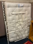 A modern metal double bed frame with mattress W 145 cm