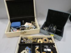 Two boxes of costume jewellery