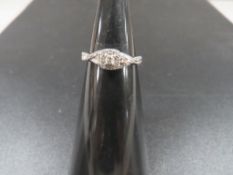 A hallmarked 9ct white gold ring set 0.17 carat diamonds approx. weight 2.2g