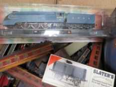Two trays of vintage model railway
