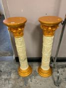 A pair of Eastern style plant stands H 100 cm. (2)