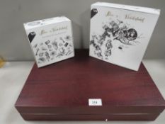 An Arthur Price part canteen of cutlery A/F together with two boxed V&A Alice in Wonderland gift