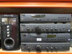 Four Arcan alpha stacking stereo separates to include two 8R amplifiers and an 8 CD player and a 7