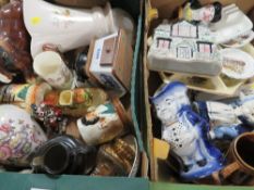 Three trays of mixed collectables to include Crown Devon, Poole, Aynsley, Doulton, Noritake etc