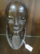 A vintage ironwood female African head study