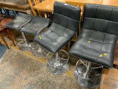 Two pairs of modern swivel stools. A/F