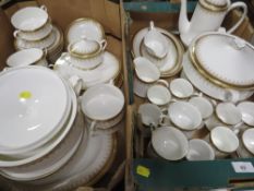 Three trays of Paragon Athena tea/dinner ware