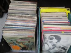 Two trays of LP records to include jazz, classical, Dire Straits