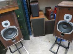 A Thorens retro turntable and a selection of speakers to include Castle, Jamo, Wharfdale and