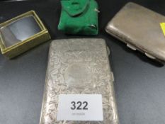 Two hallmarked silver cigarette cases approx. combined weight 171g together with two vintage