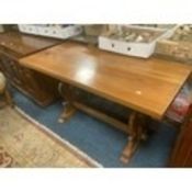 An oak refectory style table W 128 cm