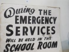 Vintage cardboard sign A/F