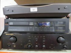 Three Marantz stacking stereo separates to include an integrated amplifier PM400 compact disk CD-