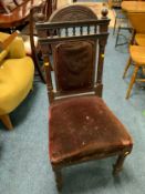 A heavy mahogany Edwardian chair