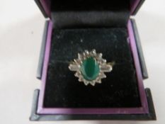 A hallmarked 9ct gold gem set ring, size Q, approx weight 3.3 g