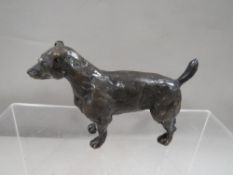 A small cold bronze cast figure of a Jack Russell