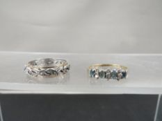 A hallmarked 9ct gold dress rings and 9ct gold & silver eternity ring, both size Q, total weight