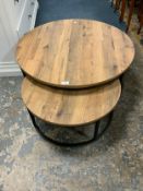 Two modern circular occasional tables Dia. 82.5 cm - Largest
