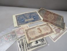 A collection of antique banknotes, to include issues from Poland, Germany, USSR, Italy etc