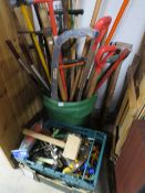 A large selection of garden tools