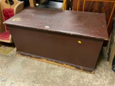 An antique pine blanket box W 102 cm