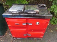 A red electric Rayburn 48k MKll 45.1kw A/F