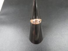 A Chester hallmarked gypsy set diamond and sapphire ring approx. weight 2.2g