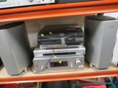 A collection of Sony audio equipment to include a AM/FM stereo receiver STR-D8790 and two speakers