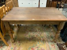 A farmhouse style pine kitchen table W 136 cm